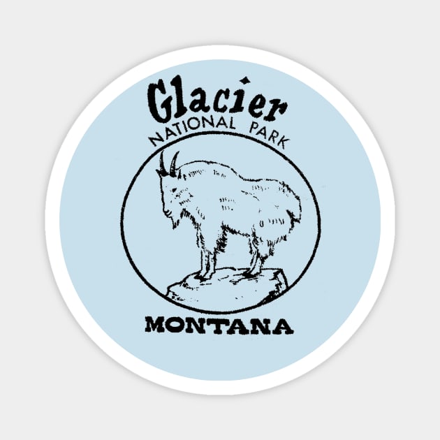 Vintage Glacier National Park Magnet by visibleotters